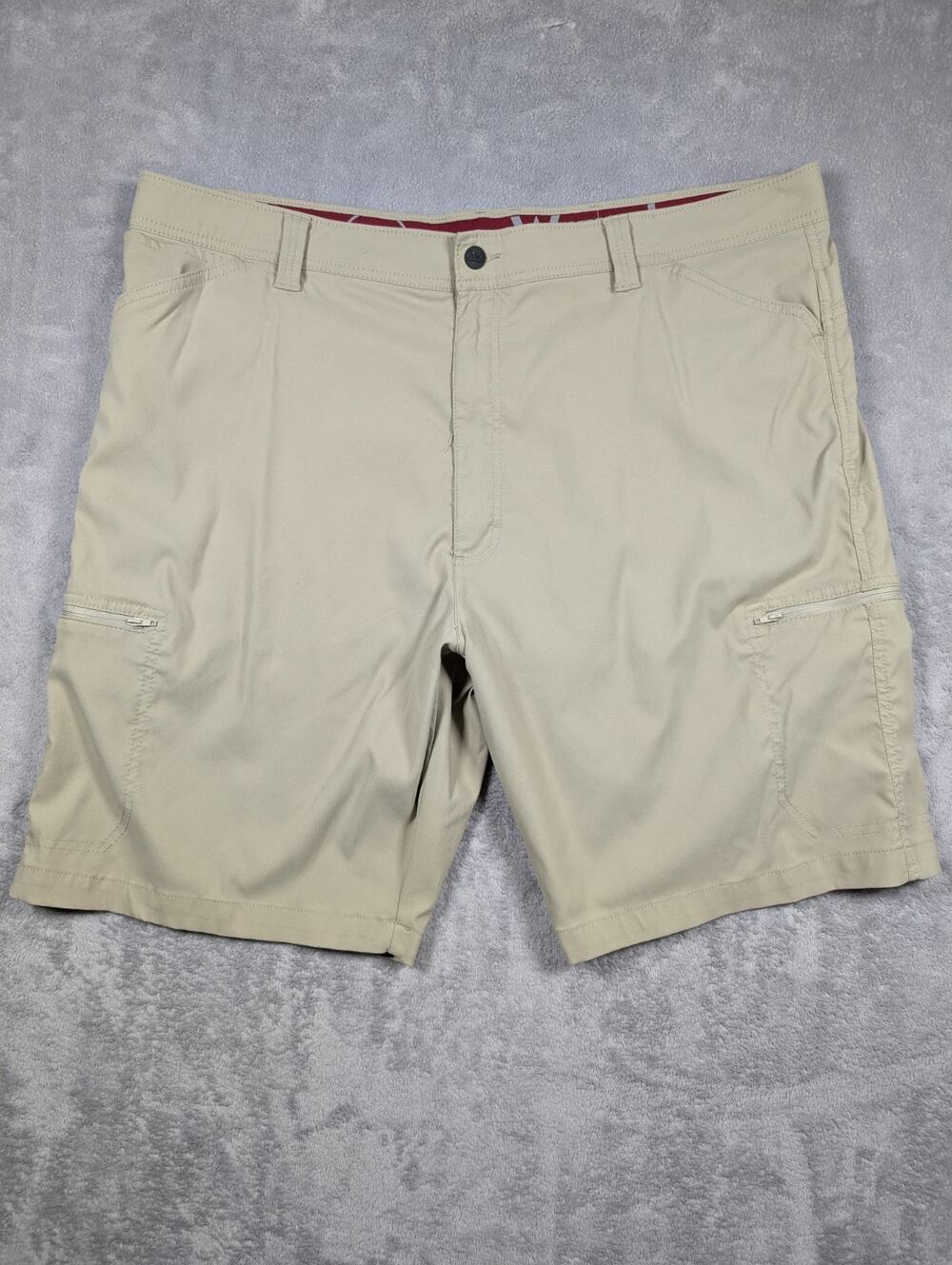 Wrangler Mens Size 42 Cargo Shorts Elastic Waist Stretch Khaki Casual Outdoor